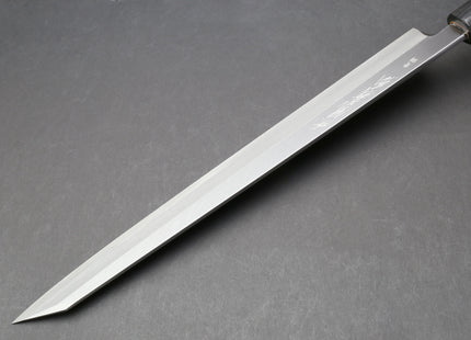 Yoshihiro Hongasumi Blue Steel Yanagi-Kiritsuke Sushi Sashimi Japanese Knife Rosewood Handle with Nuri Saya Cover