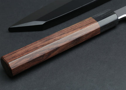 Yoshihiro Hongasumi Blue Steel Yanagi-Kiritsuke Sushi Sashimi Japanese Knife Rosewood Handle with Nuri Saya Cover