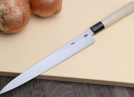 Yoshihiro Hongasumi Blue Steel Yanagi Sushi Sashimi Japanese Knife Magnolia Handle