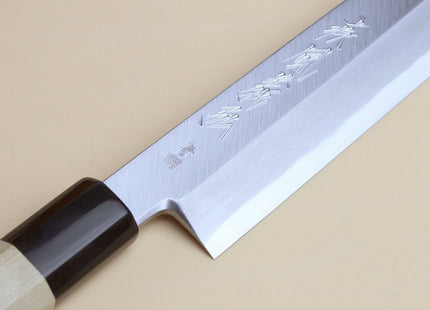 Yoshihiro Hongasumi Blue Steel Yanagi Sushi Sashimi Japanese Knife Magnolia Handle