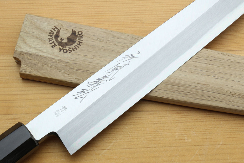 Yoshihiro Hongasumi Blue Steel Yanagi Sushi Sashimi Japanese Knife Magnolia Handle