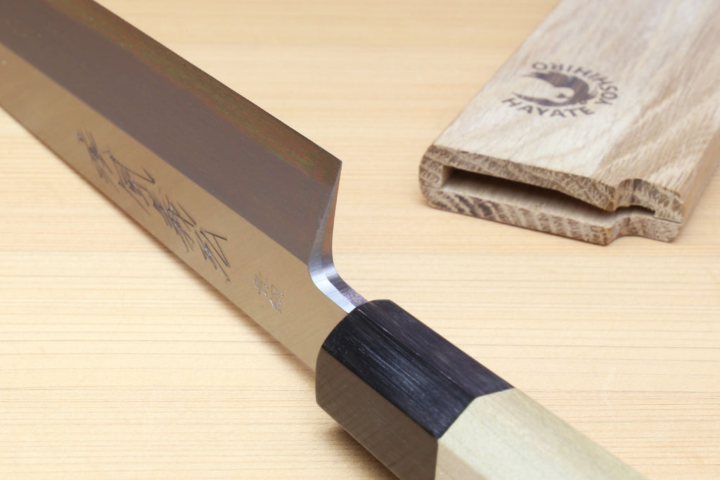 Yoshihiro Hongasumi Blue Steel Yanagi Sushi Sashimi Japanese Knife Magnolia Handle