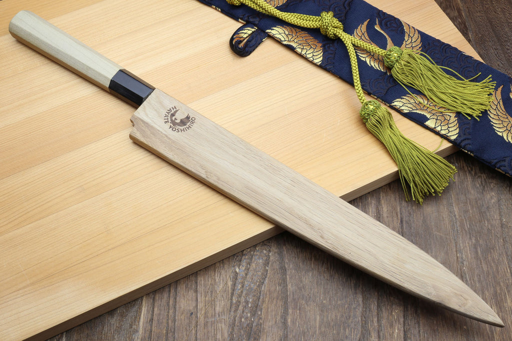 Yoshihiro Hongasumi Blue Steel Yanagi Sushi Sashimi Japanese Knife Magnolia Handle