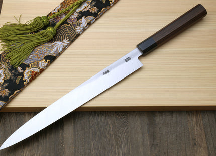 Yoshihiro Hongasumi Blue Steel Yanagi Sushi Sashimi Japanese Knife Rosewood Handle