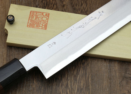 Yoshihiro Hongasumi Blue Steel Yanagi Sushi Sashimi Japanese Knife Rosewood Handle