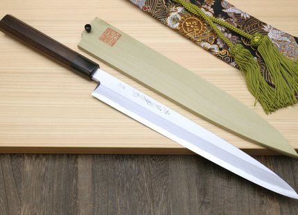 Yoshihiro Hongasumi Blue Steel Yanagi Sushi Sashimi Japanese Knife Rosewood Handle