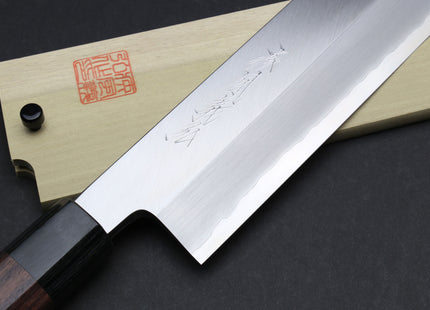 Yoshihiro Hongasumi Ginsan (Hakugin) High Carbon Stain Resistant Edo Usuba Traditional Japanese Vegetable Chopping Chef Knife Shitan Handle