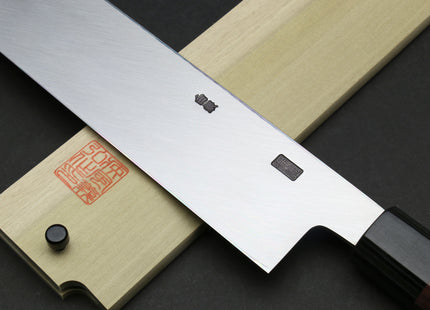 Yoshihiro Hongasumi Ginsan (Hakugin) High Carbon Stain Resistant Edo Usuba Traditional Japanese Vegetable Chopping Chef Knife Shitan Handle