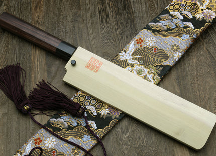 Yoshihiro Hongasumi Ginsan (Hakugin) High Carbon Stain Resistant Edo Usuba Traditional Japanese Vegetable Chopping Chef Knife Shitan Handle