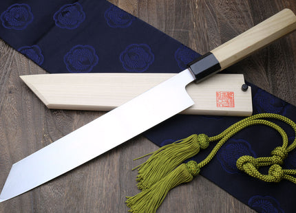 Yoshihiro Hongasumi White Steel Kiritsuke Multipurpose Japanese Chef Knife Magnolia Handle