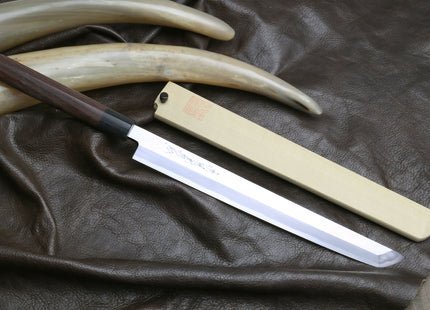 Yoshihiro Hongasumi White Steel Sakimaru Takobiki Sushi Sashimi Japanese Knife Rosewood Handle