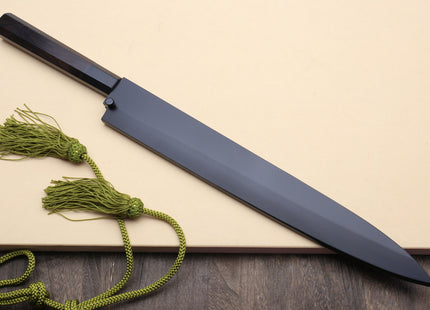 Yoshihiro Honyaki White Steel Mirror-Finished Yanagi Ebony Handle