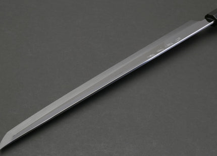 Yoshihiro Honyaki White Steel Sakimaru Takobiki Mirror Finished Sushi Sashimi Slicing Japanese Chef Knife Ebony Handle