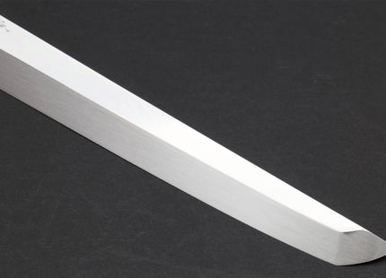 Yoshihiro Honyaki White Steel Sakimaru Takobiki Mirror Finished Sushi Sashimi Slicing Japanese Chef Knife Ebony Handle