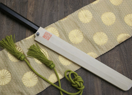 Yoshihiro Honyaki White Steel Sakimaru Takobiki Mirror Finished Sushi Sashimi Slicing Japanese Chef Knife Ebony Handle