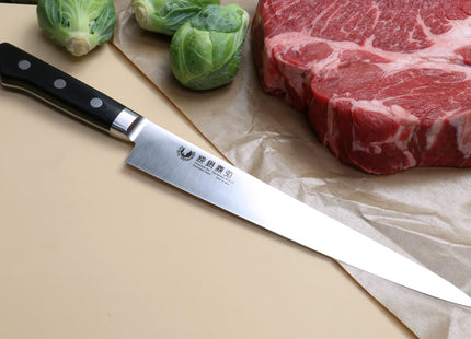 Yoshihiro Inox Stain-resistant Aus-10 Steel Ice Hardened Sujihiki Slicer Chefs Knife