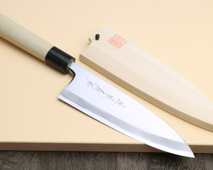 Yoshihiro Kasumi White Steel Deba Fish Fillet Knife Magnolia Handle