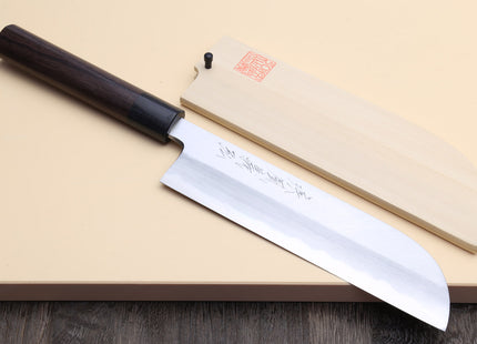 Yoshihiro Kasumi White Steel Kama Usuba Traditional Japanese Vegetable Chopping Chef Knife, Rosewood Handle