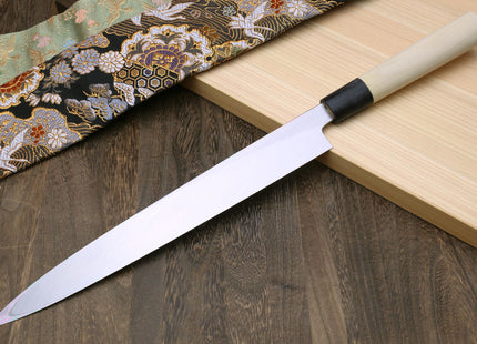 Yoshihiro Kasumi White Steel Yanagi Sushi Sashimi Japanese Knife Magnolia Handle