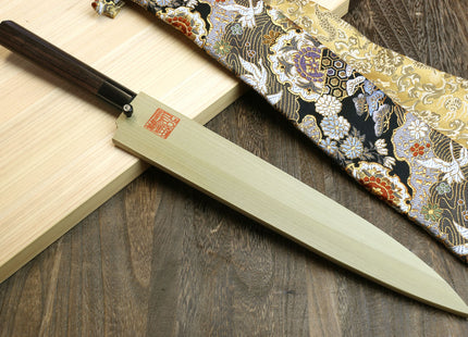 Yoshihiro Kasumi White Steel Yanagi Sushi Sashimi Japanese Knife Rosewood Handle