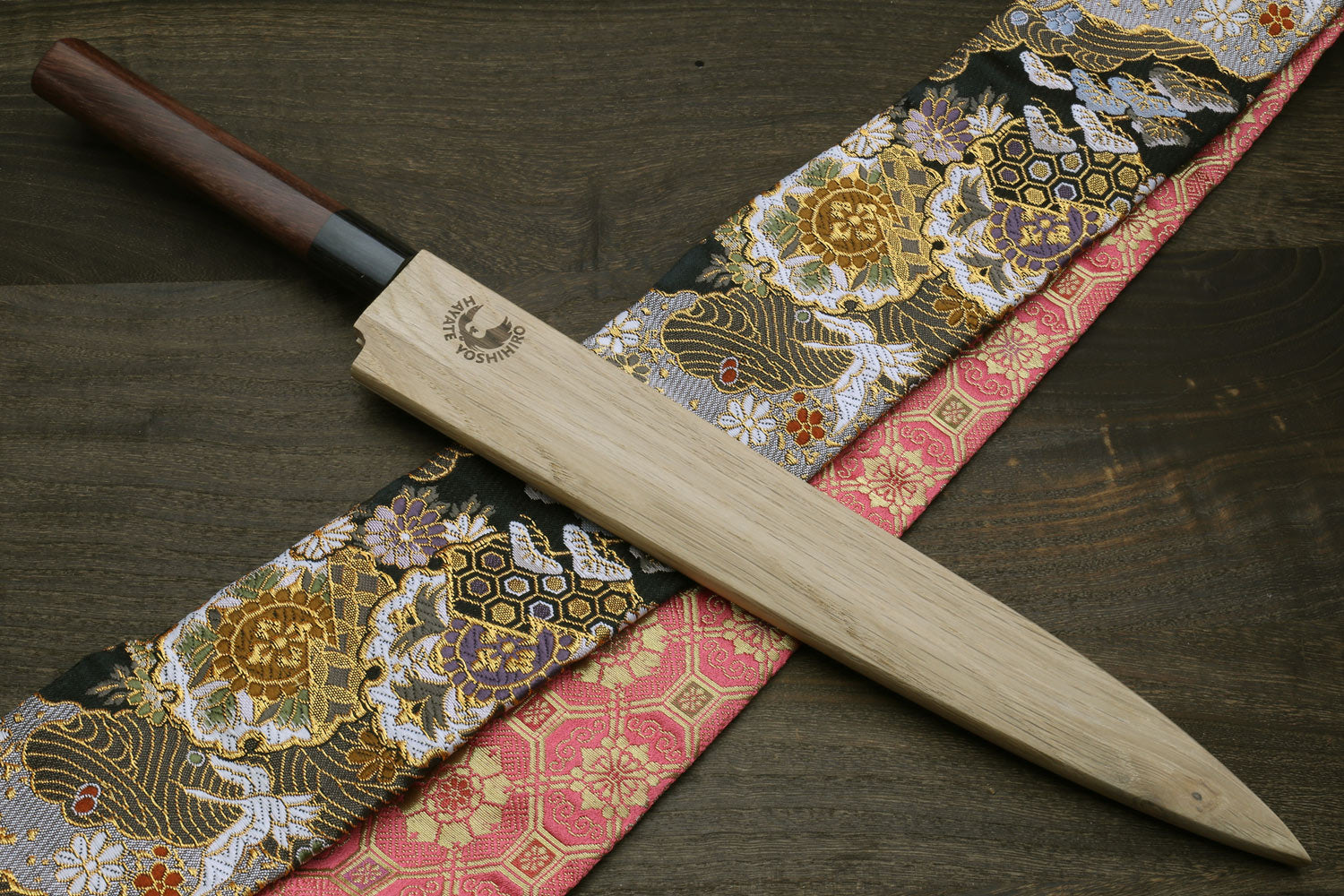 Yoshihiro Kasumi White Steel Yanagi Sushi Sashimi Japanese Knife Rosewood Handle
