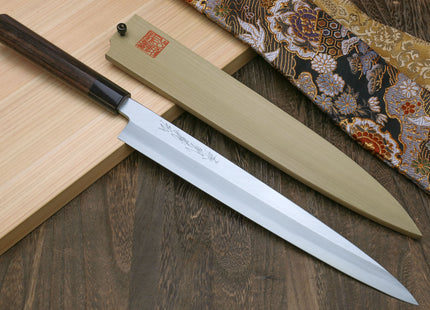 Yoshihiro Kasumi White Steel Yanagi Sushi Sashimi Japanese Knife Rosewood Handle