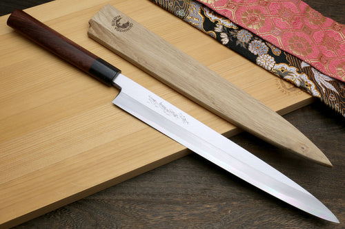 Yoshihiro Kasumi White Steel Yanagi Sushi Sashimi Japanese Knife Rosewood Handle