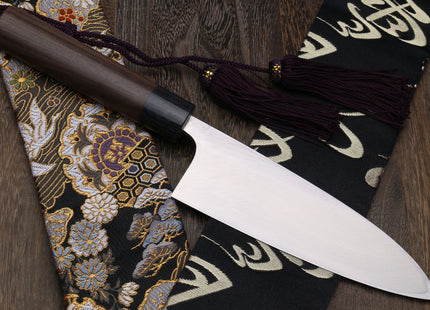 Yoshihiro Left Handed Kasumi White Steel Deba Fish Fillet Knife Shitan Handle