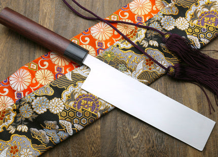 Yoshihiro Left Handed Kasumi White Steel Edo Usuba Traditional Japanese Vegetable Chopping Chef Knife Shitan Handle