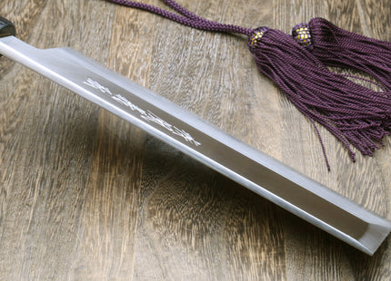 Yoshihiro Left Handed Kasumi White Steel Edo Usuba Traditional Japanese Vegetable Chopping Chef Knife Shitan Handle