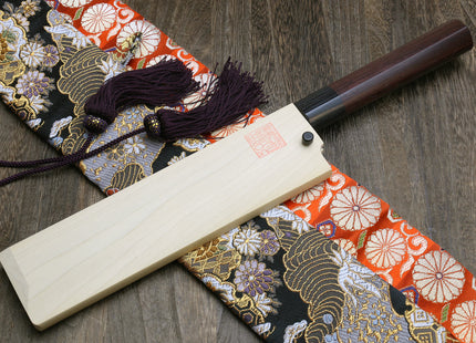 Yoshihiro Left Handed Kasumi White Steel Edo Usuba Traditional Japanese Vegetable Chopping Chef Knife Shitan Handle
