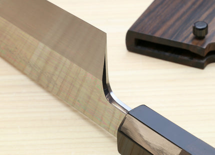 Yoshihiro Mizu Honyaki White Steel #2 Mirror-Polished Namiukashi Kiritsuke Knife Ebony wood Handle & Ebony Saya
