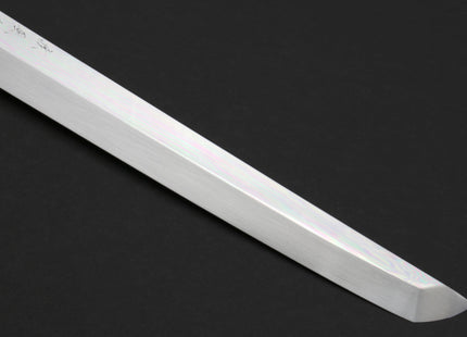 Yoshihiro Mizu Yaki Honyaki Aoko Blue Steel Mirror Polished Sakimaru Takobiki Sushi Knife Ebony Handle