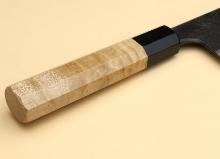 Yoshihiro Nashiji High Carbon White Steel #2 Nakiri Japanese Vegetable Knife with Camphor Handle