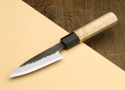 Yoshihiro Nashiji High Carbon White Steel #2 Paring Japanese Peeling Knife 3.5" (90mm) with Camphor Handle