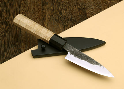 Yoshihiro Nashiji High Carbon White Steel #2 Paring Japanese Peeling Knife 3.5" (90mm) with Camphor Handle