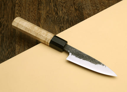 Yoshihiro Nashiji High Carbon White Steel #2 Paring Japanese Peeling Knife 3.5" (90mm) with Camphor Handle