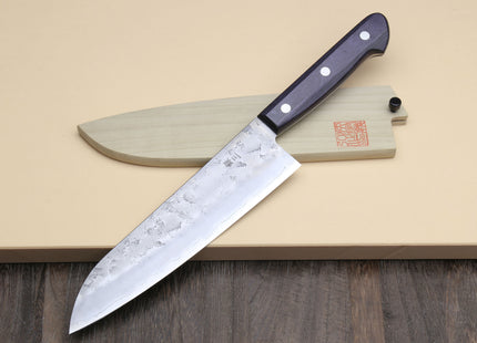 Yoshihiro Stainless Clad Nashiji Ginsan High Carbon Stain Resistant Steel Santoku Multipurpose Knife