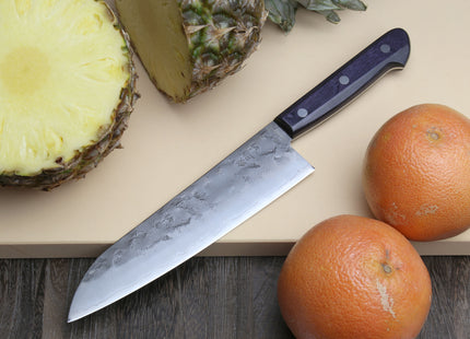 Yoshihiro Stainless Clad Nashiji Ginsan High Carbon Stain Resistant Steel Santoku Multipurpose Knife