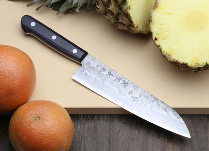 Yoshihiro Stainless Clad Nashiji Ginsan High Carbon Stain Resistant Steel Santoku Multipurpose Knife