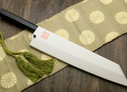 Yoshihiro Suminagashi Aoko Blue Steel #1 Kiritsuke Multipurpose Japanese Chef Knife Ebony wood Handle