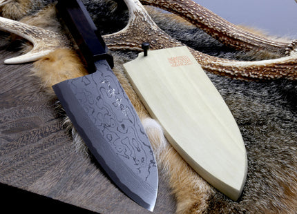 Yoshihiro Suminagashi Blue Steel #1 Deba fish fillet Chef knife, Ebony Handle