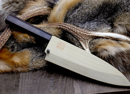 Yoshihiro Suminagashi Blue Steel #1 Deba fish fillet Chef knife, Ebony Handle