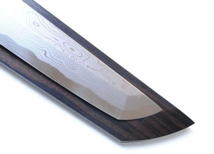 Yoshihiro Suminagashi Blue Steel #1 Sakimaru Takobiki Sushi Sashimi Slicing Japanese Chef Knife Ebony wood Handle