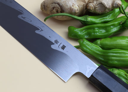 Yoshihiro Suminagashi Blue Steel #1 Yanagi Sushi Sashimi Japanese Knife Ebony Handle