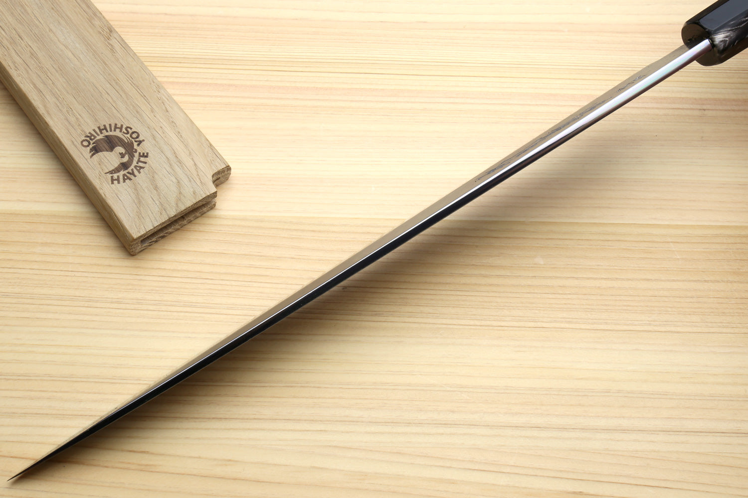 Yoshihiro Suminagashi Blue Steel #1 Yanagi Sushi Sashimi Japanese Knife Ebony Handle