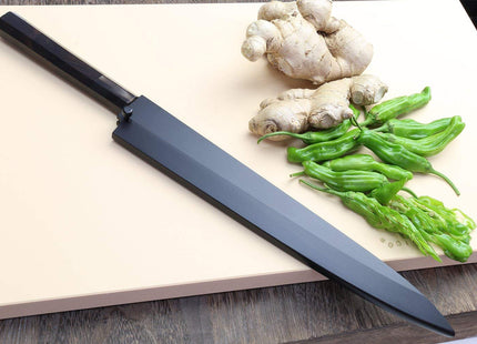 Yoshihiro Suminagashi Blue Steel #1 Yanagi Sushi Sashimi Japanese Knife Ebony Handle