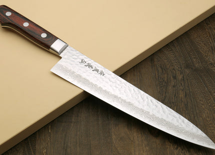 Yoshihiro VG-10 16 Layer Damascus Knife 6PC Set (2 Gyuto, Petty, Sujihiki, Santoku, Nakiri)