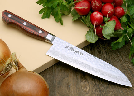 Yoshihiro VG-10 16 Layer Damascus Knife 6PC Set (2 Gyuto, Petty, Sujihiki, Santoku, Nakiri)