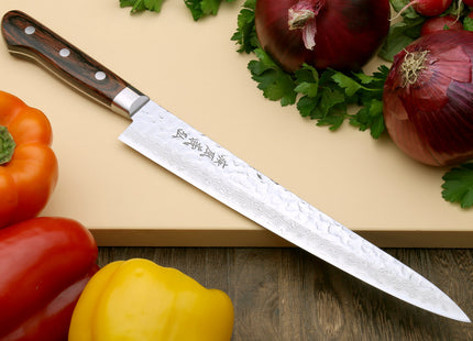 Yoshihiro VG-10 16 Layer Damascus Knife 6PC Set (2 Gyuto, Petty, Sujihiki, Santoku, Nakiri)